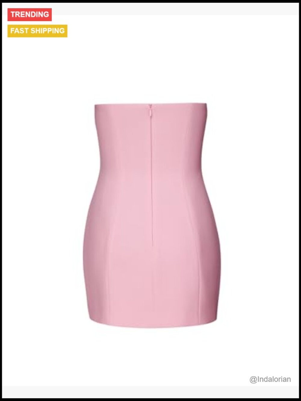 Strapless Dress Polyester Spandex Non-Stretch Hand Wash - Picture 5 of 7